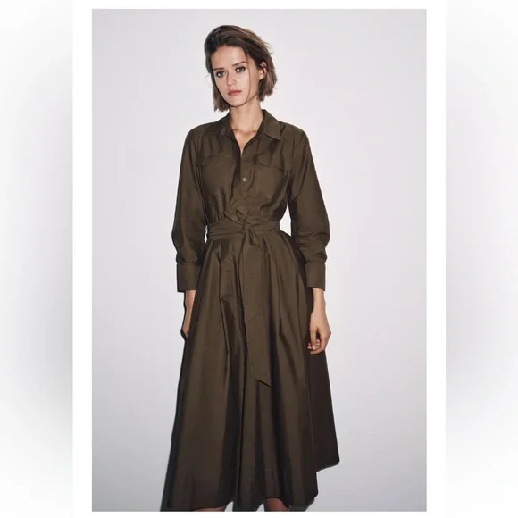 ZW COLLECTION POPLIN SHIRT DRESS - Picture 2 of 3